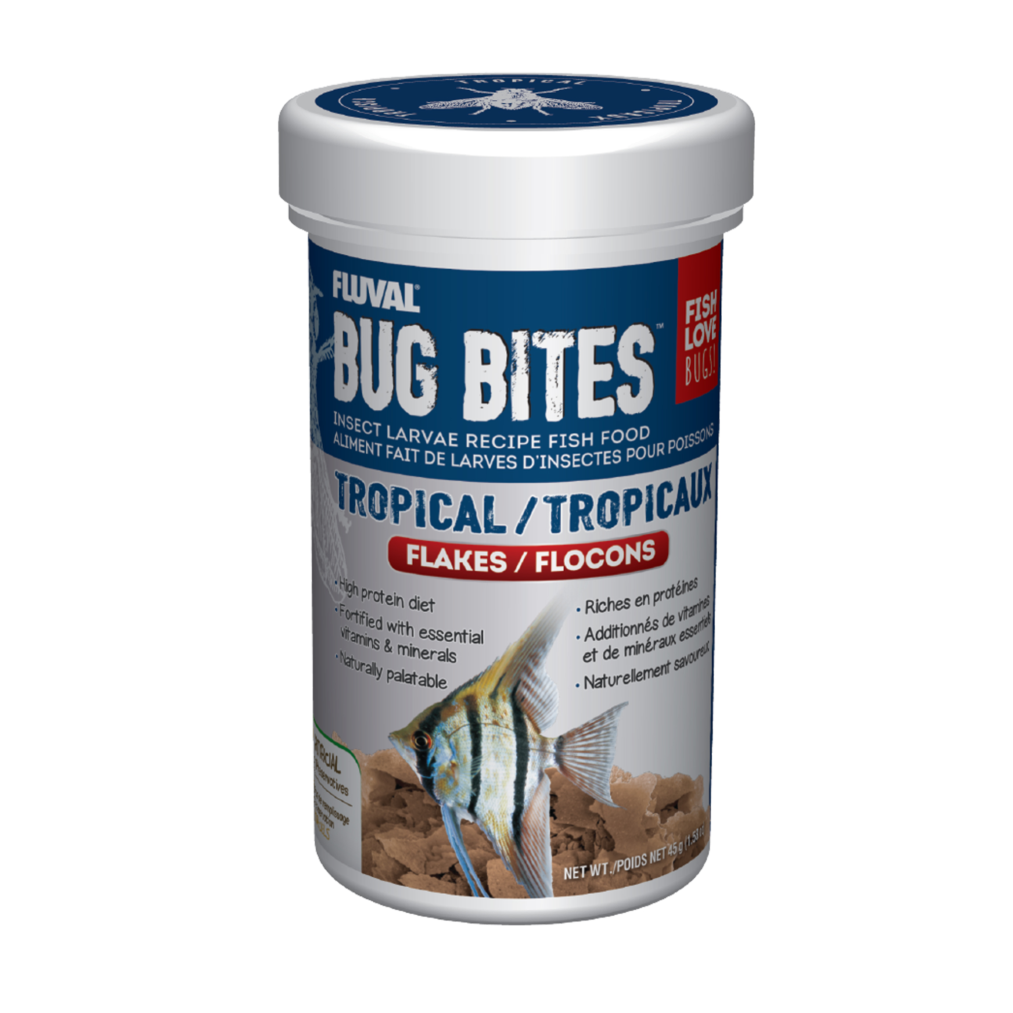 Fluval Bug Bites Tropical Flakes - 45 g (1.58 oz)